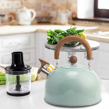 Stainless Steel Whistling Kettle with Heat-Resistant Handle, 3 Liter Stovetop Capacity