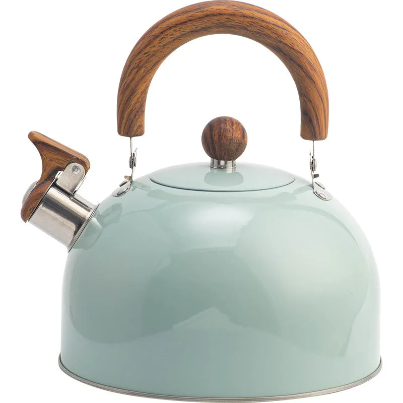Stainless Steel Whistling Kettle with Heat-Resistant Handle, 3 Liter Stovetop Capacity