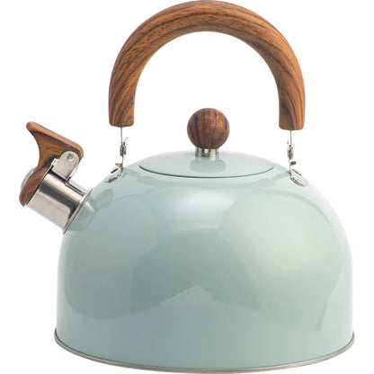 Stainless Steel Whistling Kettle with Heat-Resistant Handle, 3 Liter Stovetop Capacity