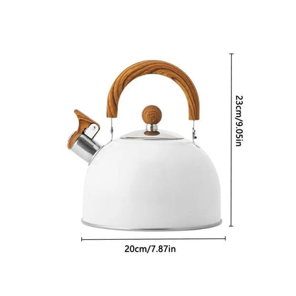 Stainless Steel Whistling Kettle with Heat-Resistant Handle, 3 Liter Stovetop Capacity