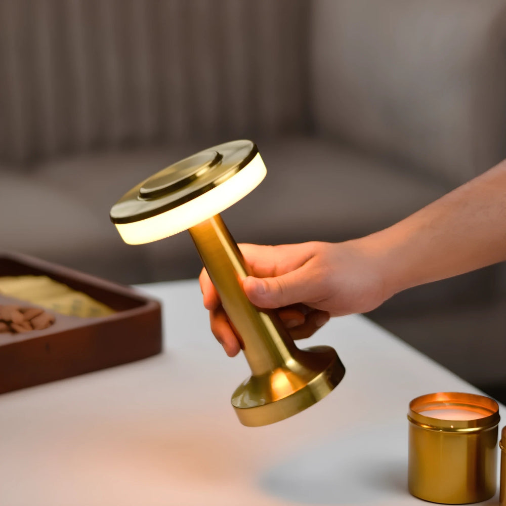 Cordless Rechargeable LED Table Lamp with Dimmable Brightness and USB-C Charging