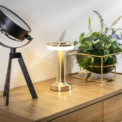 Cordless Rechargeable LED Table Lamp with Dimmable Brightness and USB-C Charging