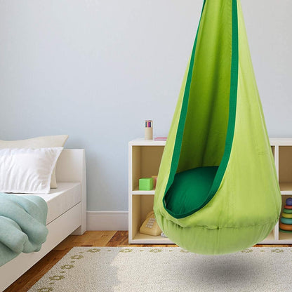 Kids' Cotton Canvas Hammock Swing - Outdoor Play & Relaxation Swing for Ages 6 and Up
