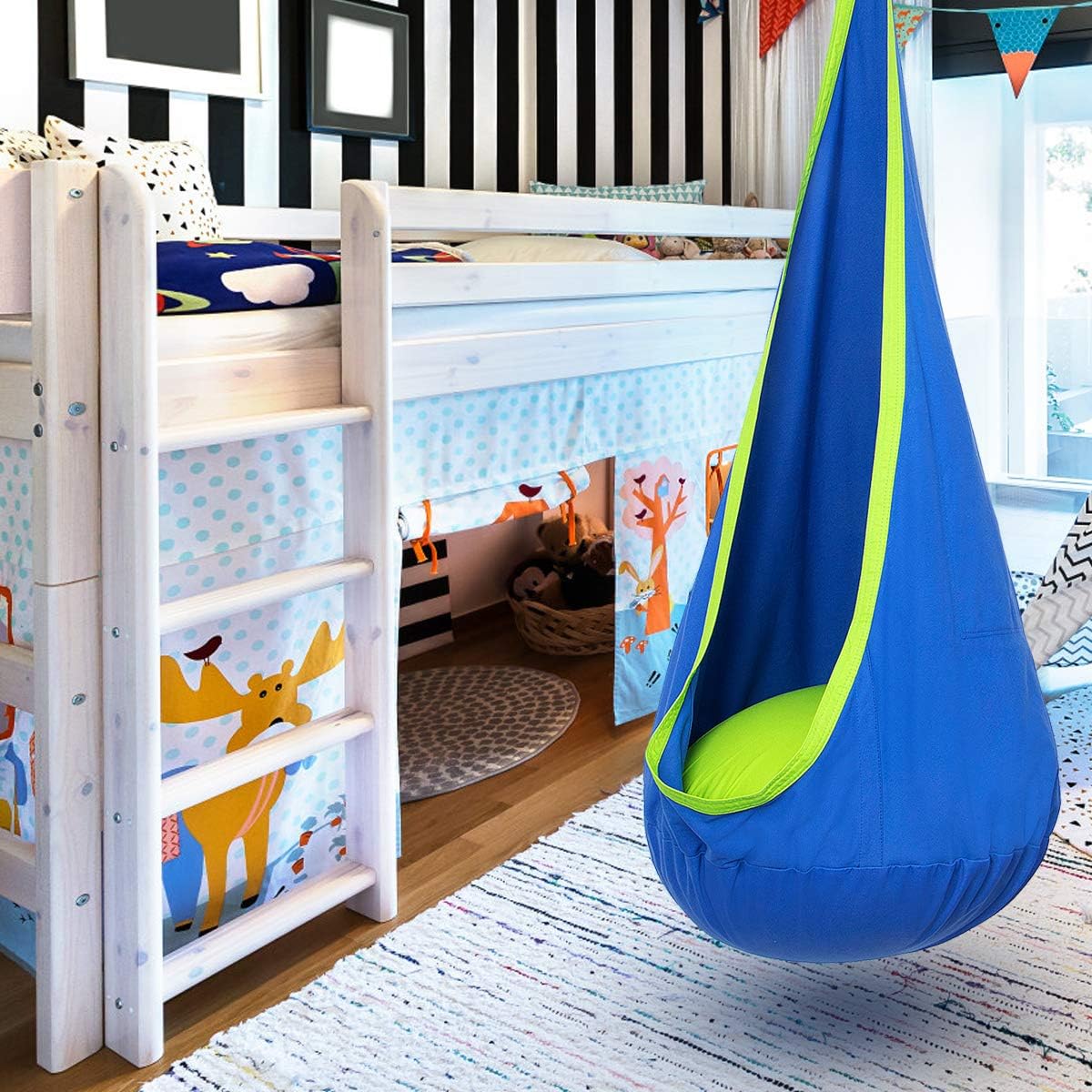 Kids' Cotton Canvas Hammock Swing - Outdoor Play & Relaxation Swing for Ages 6 and Up