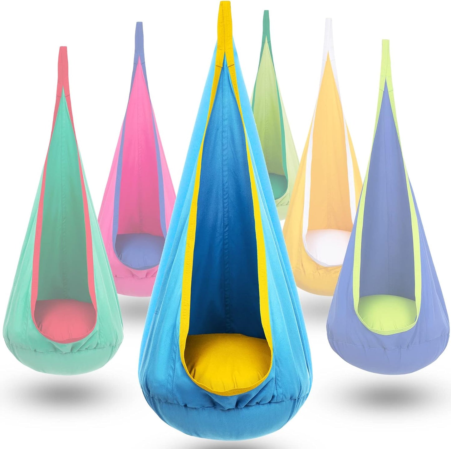 Kids' Cotton Canvas Hammock Swing - Outdoor Play & Relaxation Swing for Ages 6 and Up