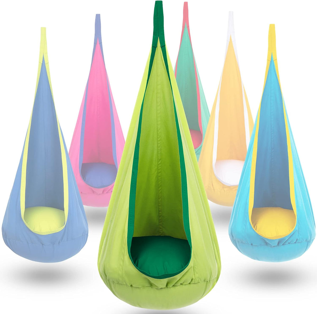 Kids' Cotton Canvas Hammock Swing - Outdoor Play & Relaxation Swing for Ages 6 and Up