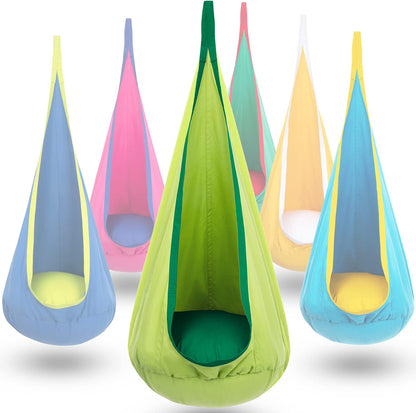 Kids' Cotton Canvas Hammock Swing - Outdoor Play & Relaxation Swing for Ages 6 and Up
