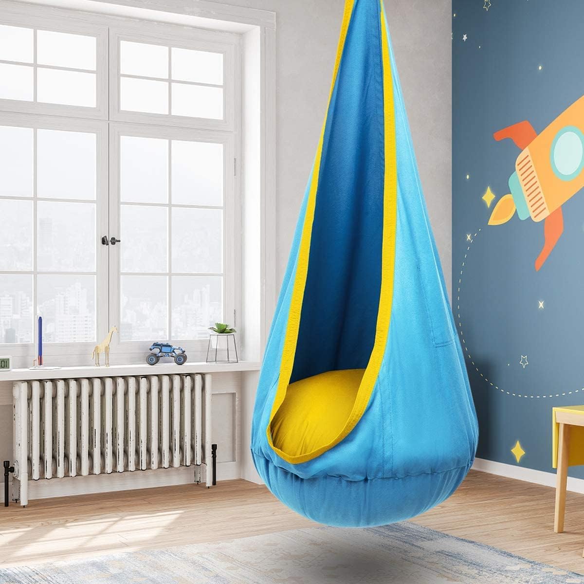 Kids' Cotton Canvas Hammock Swing - Outdoor Play & Relaxation Swing for Ages 6 and Up