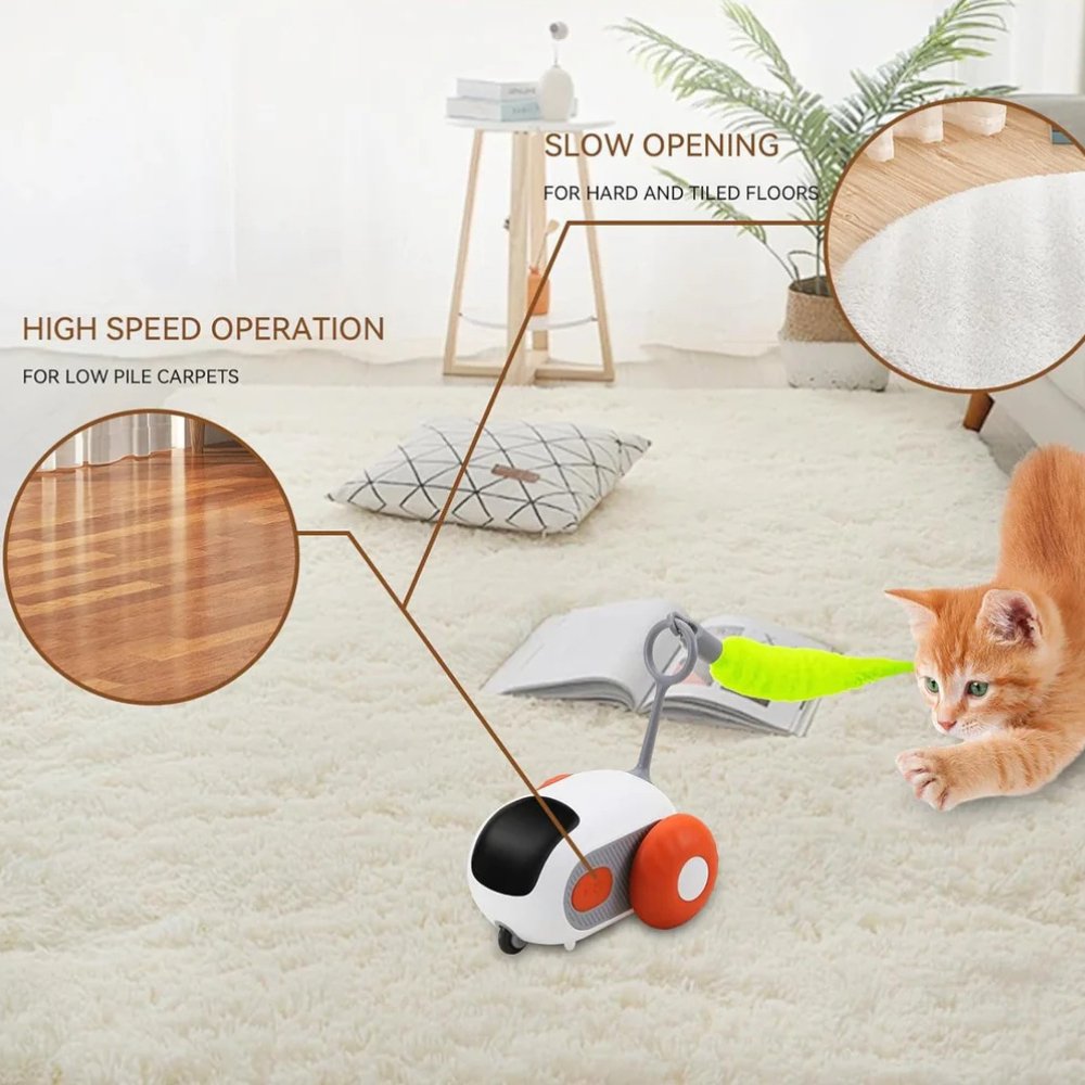 TurboChase Interactive Cat Chase Toy - Automatic Motion Play Toy for Indoor Cats & Kittens