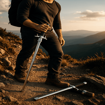 Adjustable Alloy Trekking Pole - Anti-Slip Handle Walking Stick for Hiking & Trails