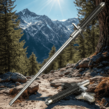 Adjustable Alloy Trekking Pole - Anti-Slip Handle Walking Stick for Hiking & Trails
