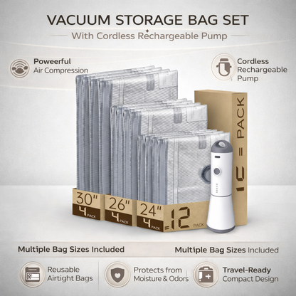 Vacuum Storage Bags Travel Set