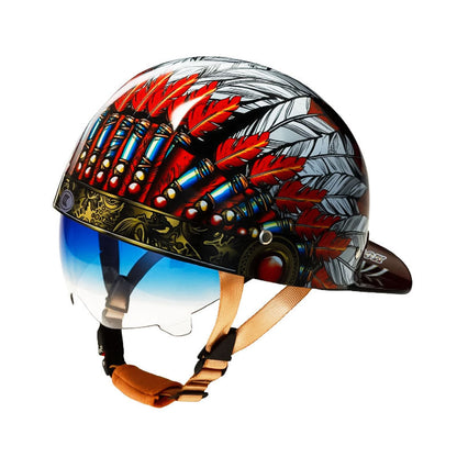 DOT Certified Baseball Style Motorcycle Half Helmet with ABS Shell, EPS Liner and Inner Sun Visor