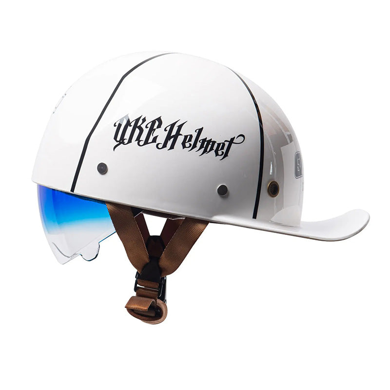 DOT Certified Baseball Style Motorcycle Half Helmet with ABS Shell, EPS Liner and Inner Sun Visor