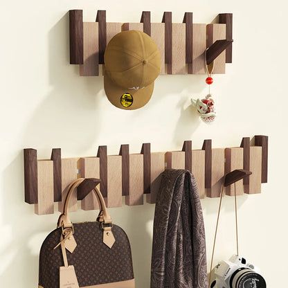 Handmade Wooden Wall Hooks for Jackets with Foldable, Space-Saving Rack Style Design