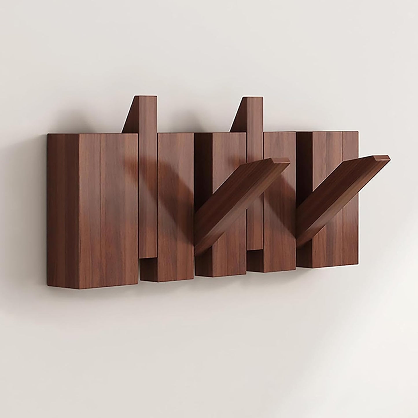 Handmade Wooden Wall Hooks for Jackets with Foldable, Space-Saving Rack Style Design