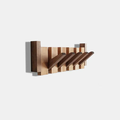 Handmade Wooden Wall Hooks for Jackets with Foldable, Space-Saving Rack Style Design