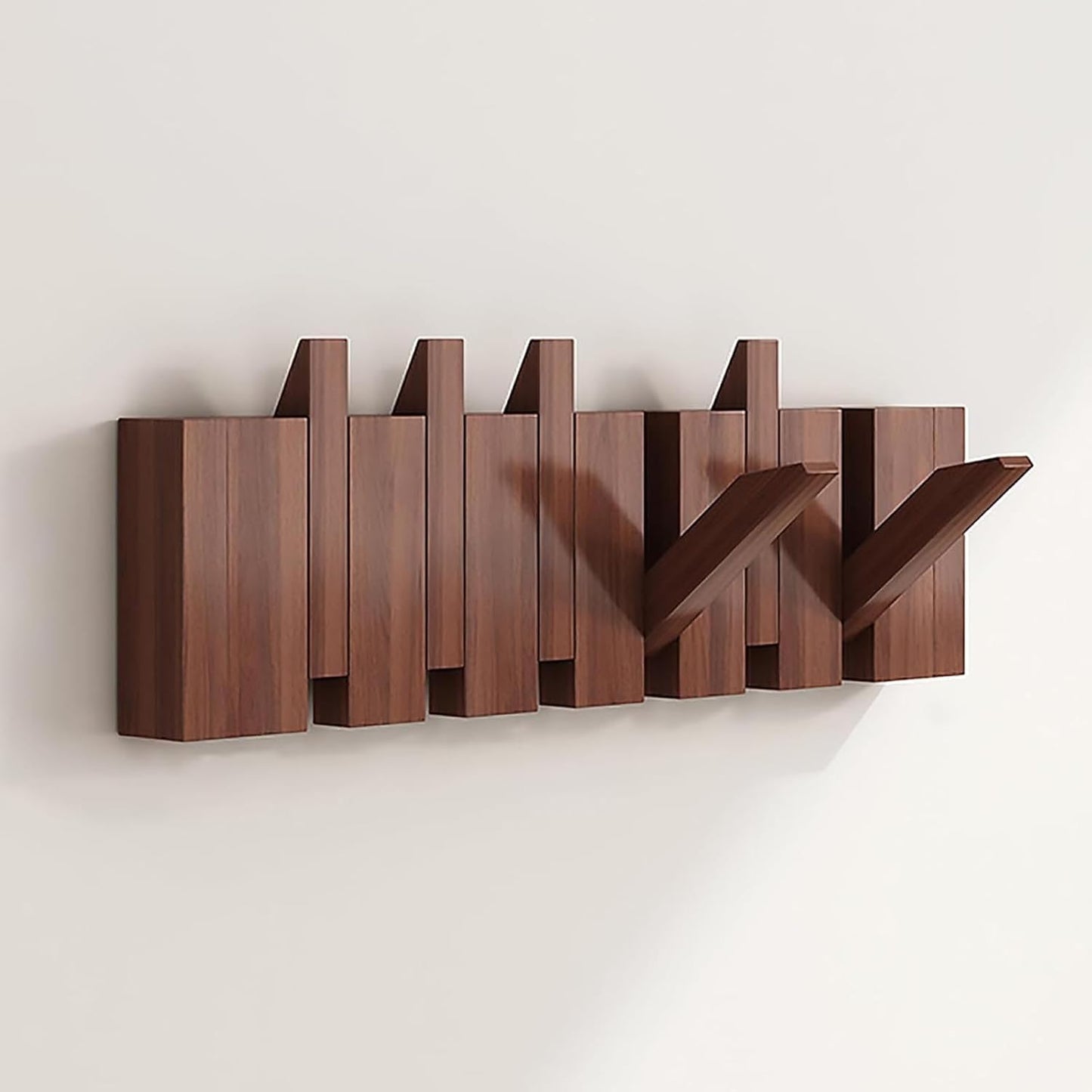 Handmade Wooden Wall Hooks for Jackets with Foldable, Space-Saving Rack Style Design
