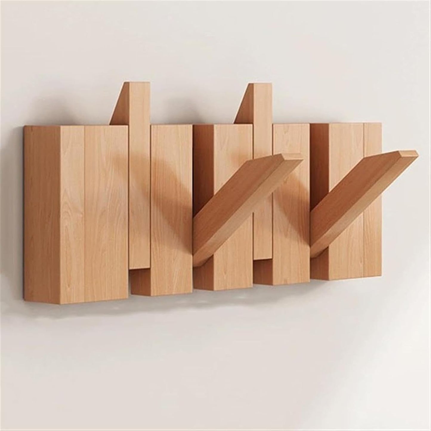 Handmade Wooden Wall Hooks for Jackets with Foldable, Space-Saving Rack Style Design
