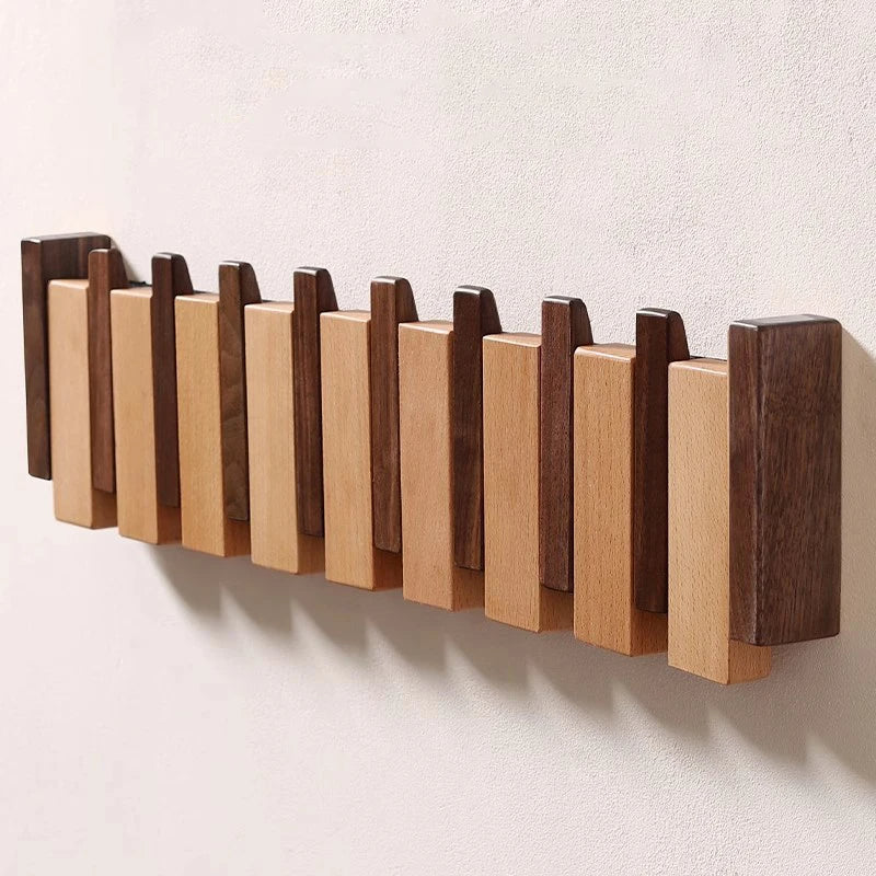 Handmade Wooden Wall Hooks for Jackets with Foldable, Space-Saving Rack Style Design