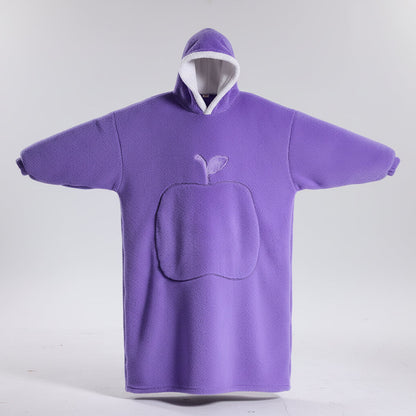 Oversized Wearable Hoodie Blanket with Soft Plush Fabric for Adults on Cold Days