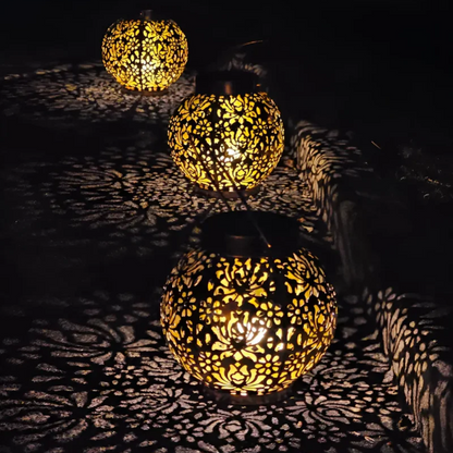 Solar Powered Outdoor Hanging Lantern - Waterproof LED Garden & Pathway Light Decor