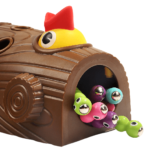 Magnetic Bird Feeding Toy for Toddlers, Wooden Color-Sorting Learning Game Toy Set