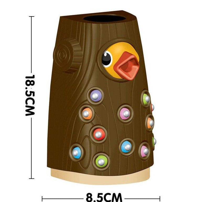 Magnetic Bird Feeding Toy for Toddlers, Wooden Color-Sorting Learning Game Toy Set