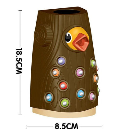 Magnetic Bird Feeding Toy for Toddlers, Wooden Color-Sorting Learning Game Toy Set
