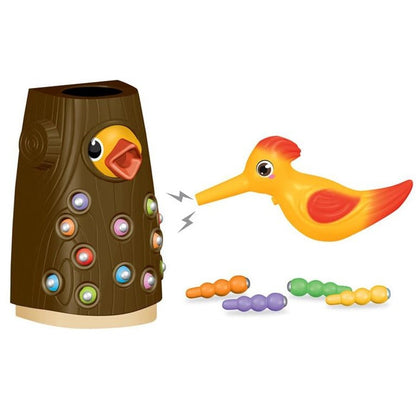 Magnetic Bird Feeding Toy for Toddlers, Wooden Color-Sorting Learning Game Toy Set