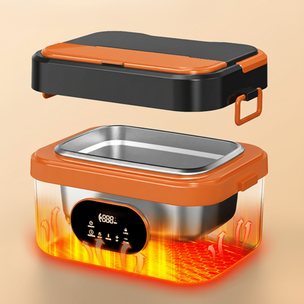 Wireless Self-Heating Lunchbox with Smart Timer and Leak-Proof USB-C Fast Charging