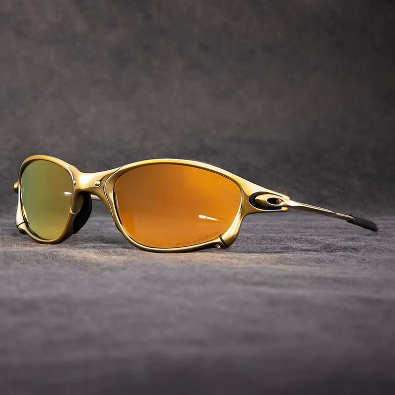 Polarised UV400 Square Sunglasses with Lightweight Metal Frame and Mirror Lenses for Riding